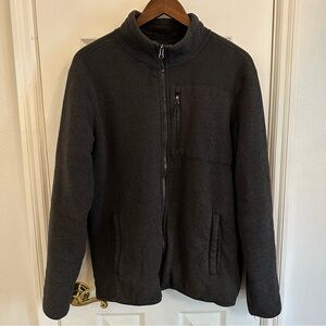 32 Degrees Heat Fleece Lined Jacket Men's Size M Dark Grey Full Zip Knit